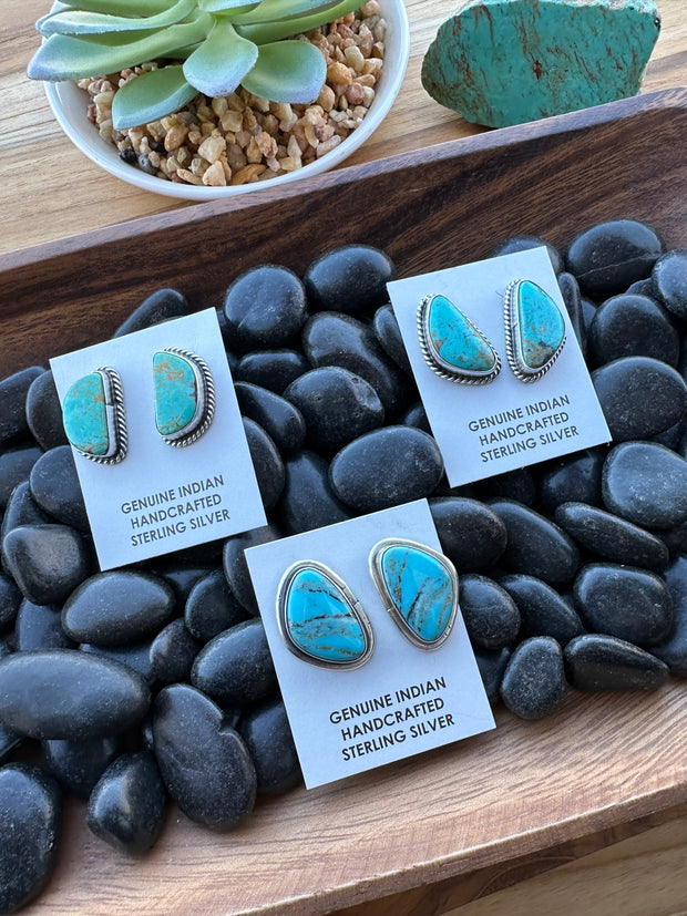 Kingman Turquoise Square Earrings