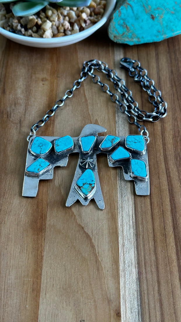 Kingman Turquoise Thunderbird Necklace