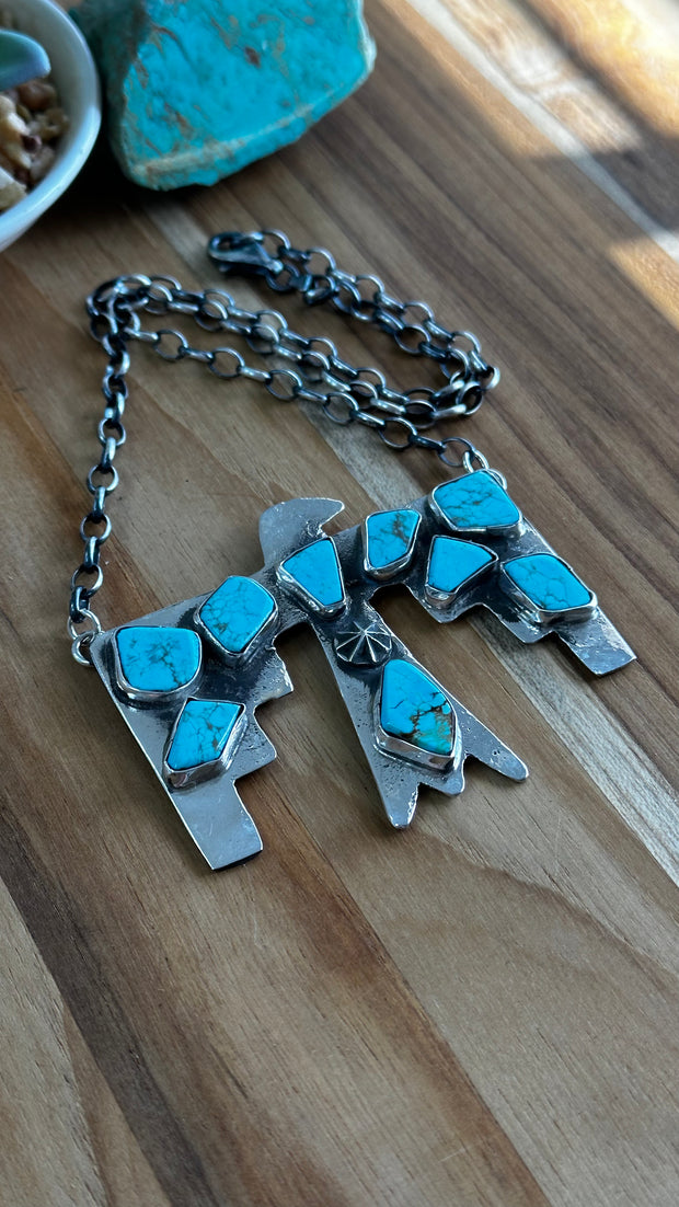 Kingman Turquoise Thunderbird Necklace