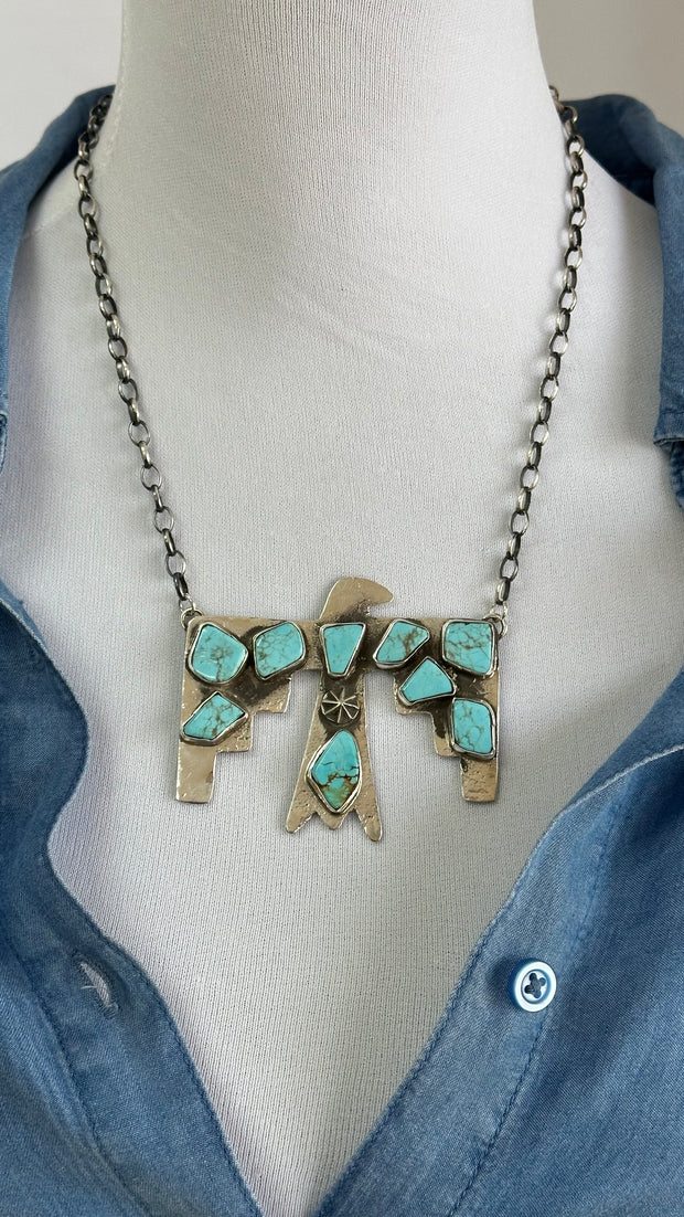 Kingman Turquoise Thunderbird Necklace
