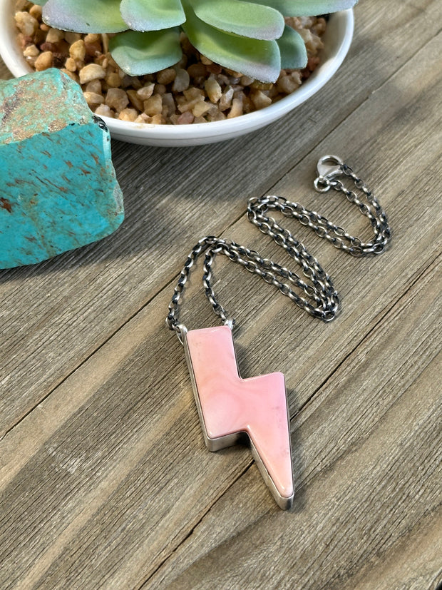 Pink Lightning Necklace