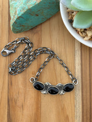 18" Onyx Pendant Necklace