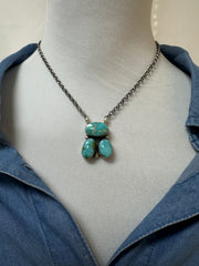 16" Turquoise 3 Stone Pendant