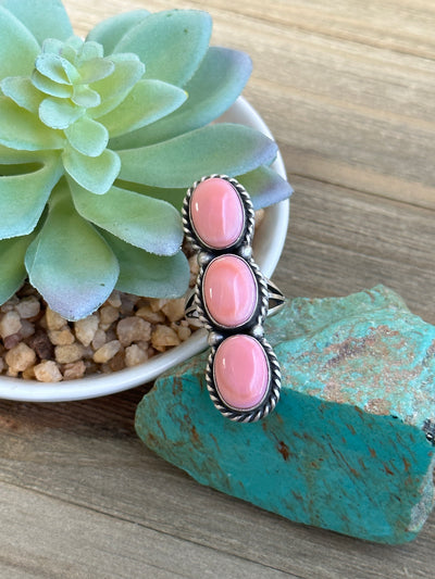 Pink "Cotton Candy" 3 Stone Ring