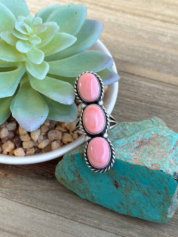 Pink "Cotton Candy" 3 Stone Ring