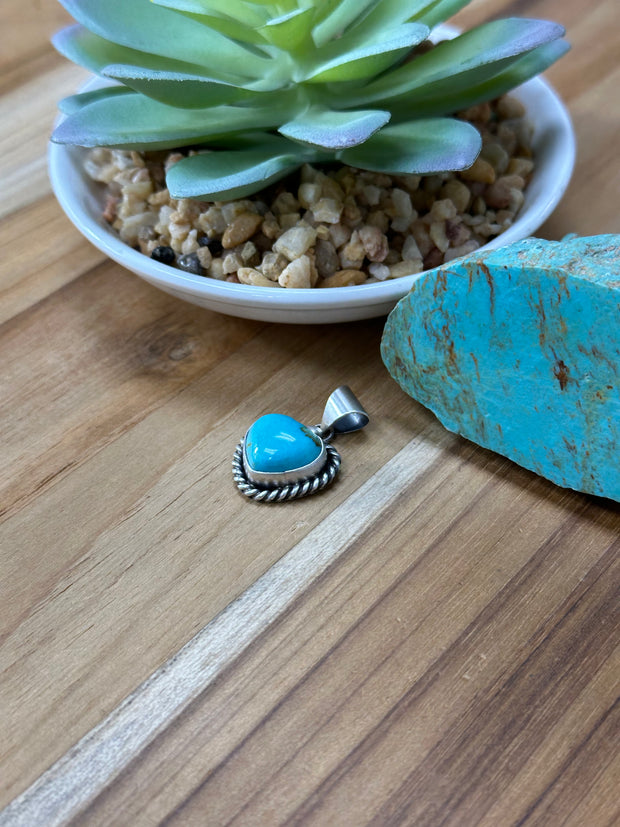 Kingman Turquoise Heart Pendant