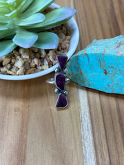 3 Stone Purple Spiny Ring