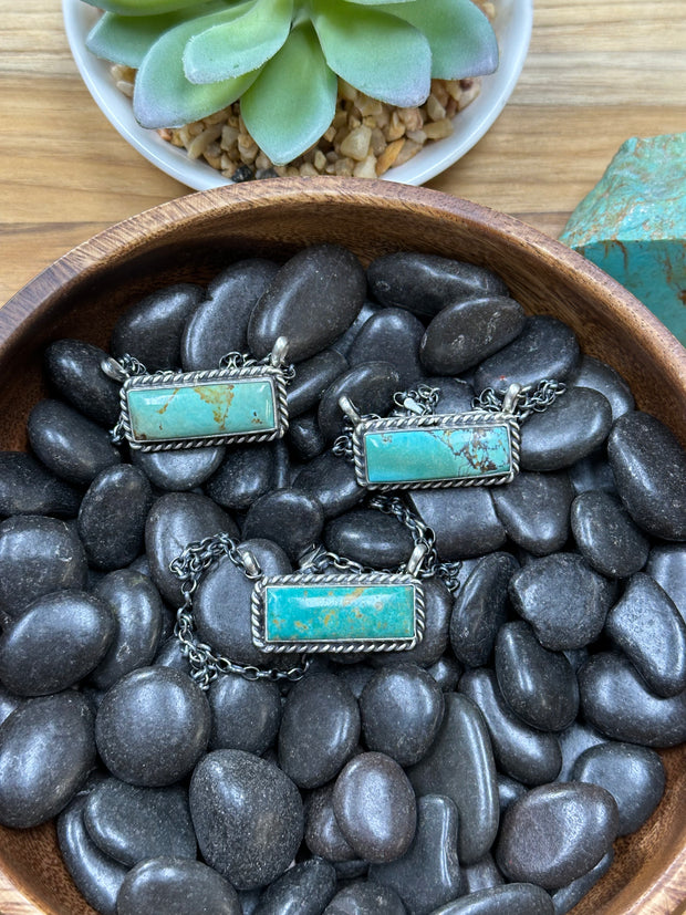 Kingman Turquoise Bar Necklace