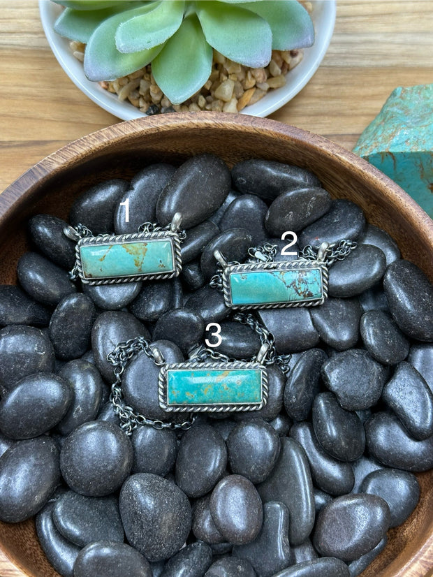 Kingman Turquoise Bar Necklace