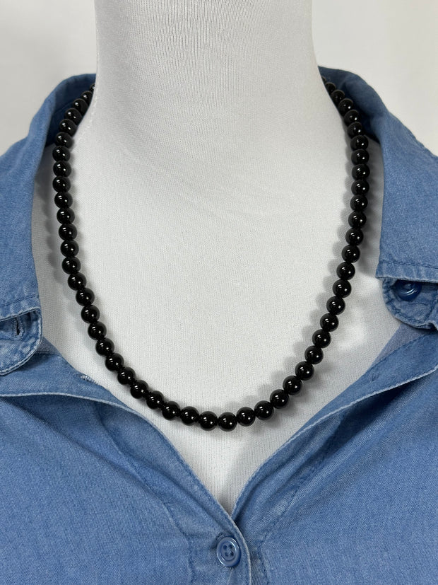 8mm Black Onyx Necklace