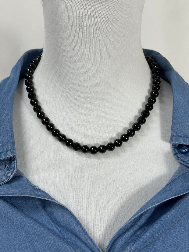 8mm Black Onyx Necklace