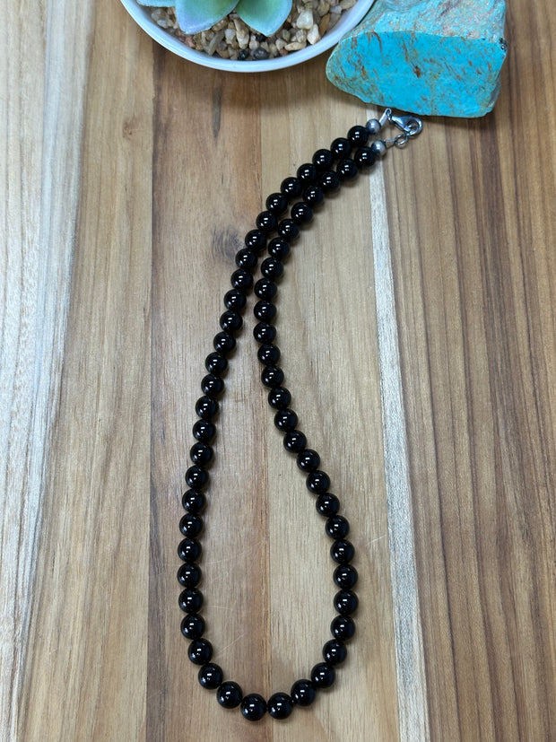 8mm Black Onyx Necklace