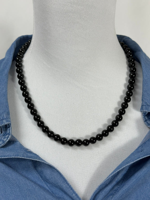 8mm Black Onyx Necklace