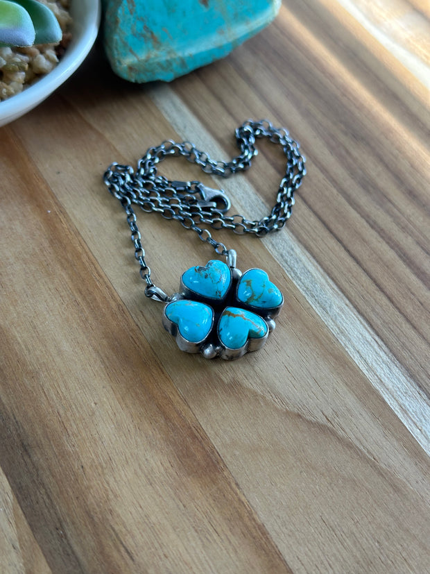 4 Leaf Clover Heart Necklace