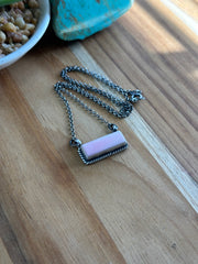 Pink Conch Bar Necklace