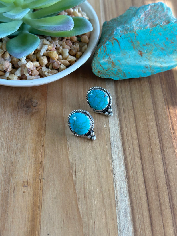 Kingman Turquoise Stone Earrings
