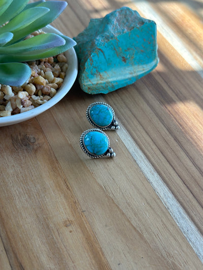 Kingman Turquoise Stone Earrings