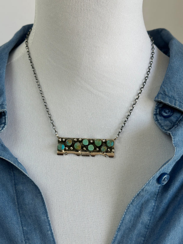 Kingman Turquoise Dotted  Necklace