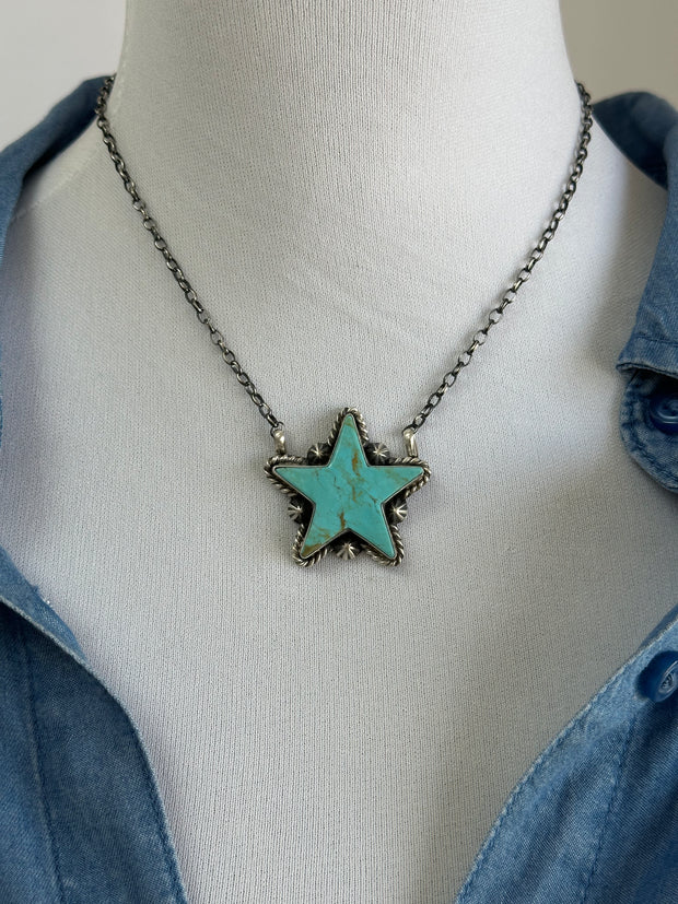 Kingman Turquoise Star Necklace
