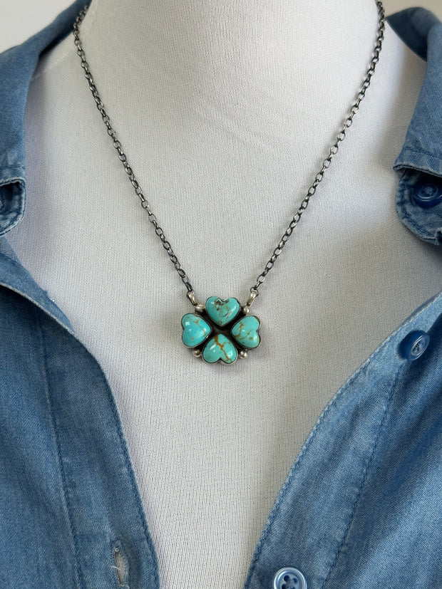 4 Leaf Clover Heart Necklace