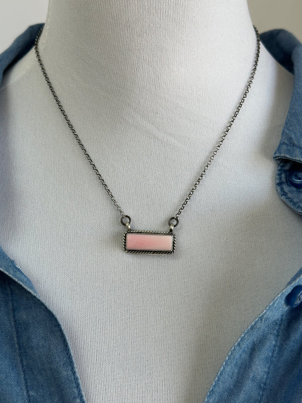 Pink Conch Bar Necklace