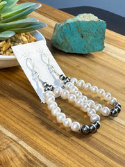 Freshwater Pearl Navajo Style Teardrop Earrings