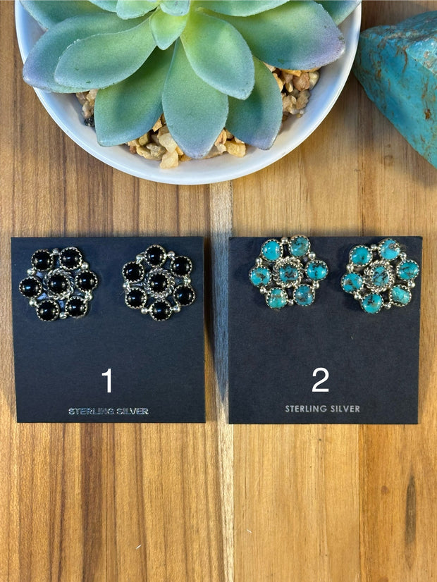Varied Flower Cluster Earrings
