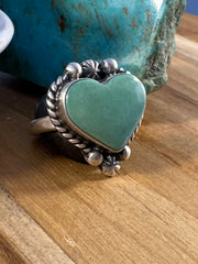 Silver and Turquoise Heart Rings