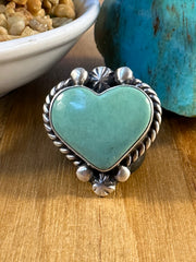 Silver and Turquoise Heart Rings
