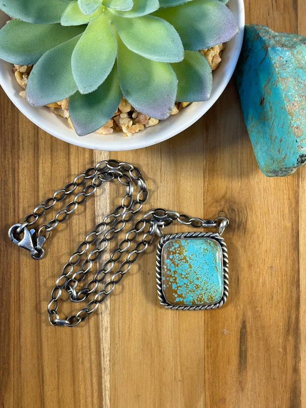 18" Number 8 Square Necklace