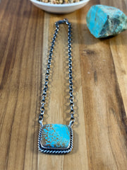 18" Number 8 Square Necklace