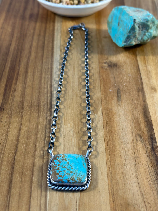 18" Number 8 Square Necklace