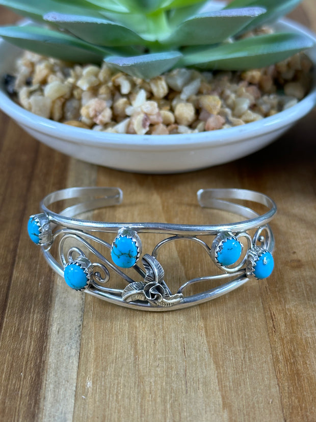 Kingman Flower Stone Cuffs