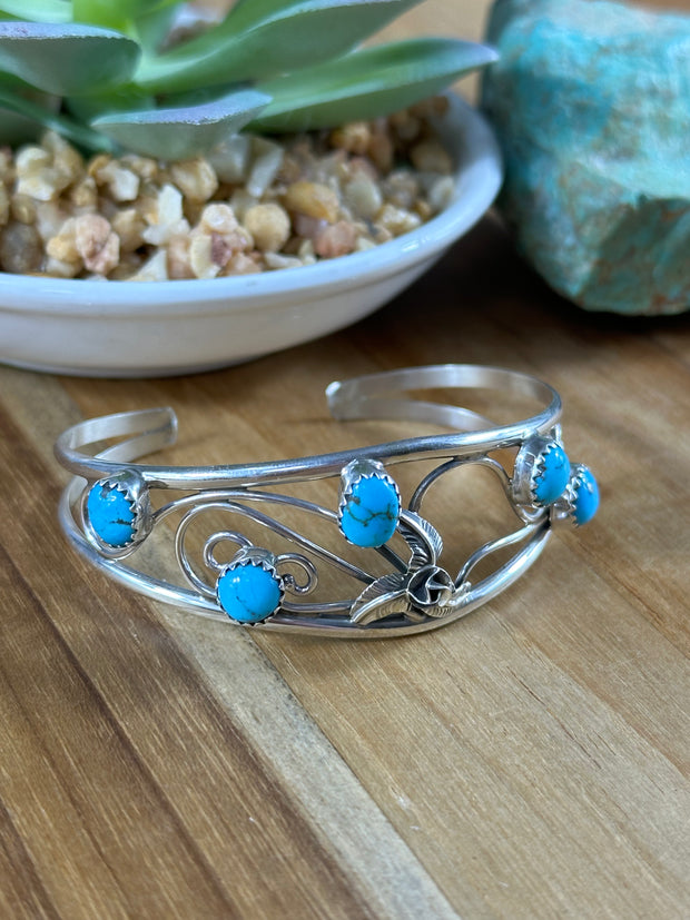 Kingman Flower Stone Cuffs