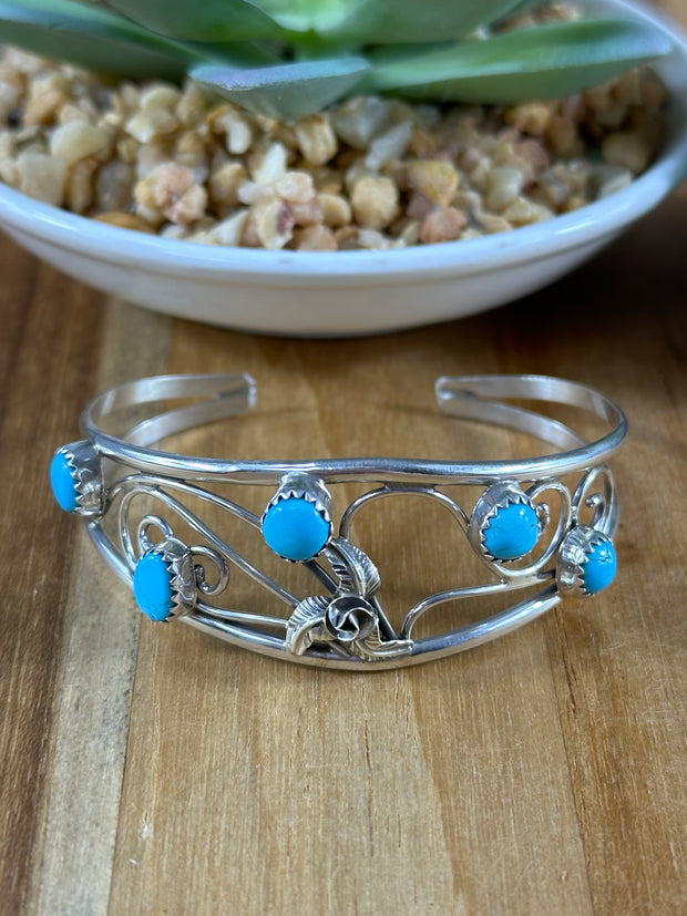 Kingman Flower Stone Cuffs