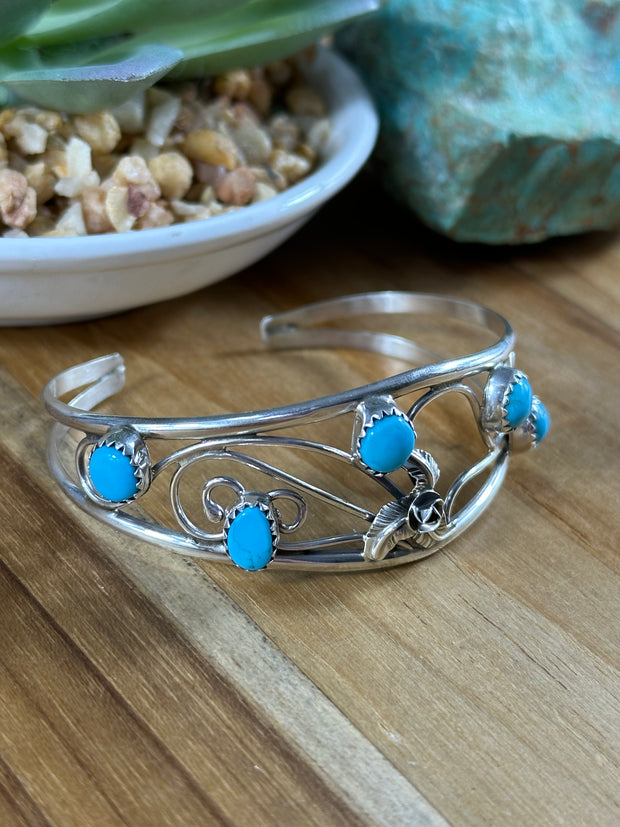 Kingman Flower Stone Cuffs