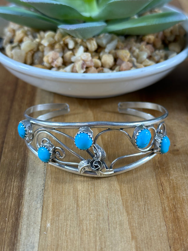 Kingman Flower Stone Cuffs