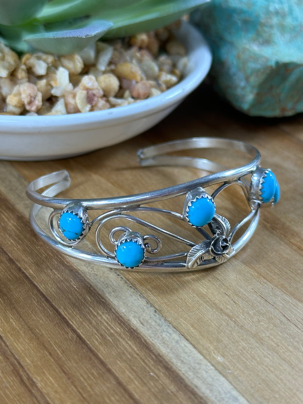 Kingman Flower Stone Cuffs