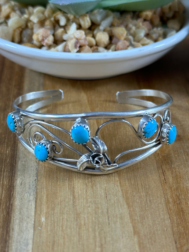 Kingman Flower Stone Cuffs