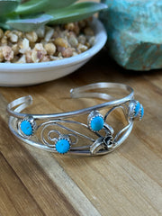 Kingman Flower Stone Cuffs