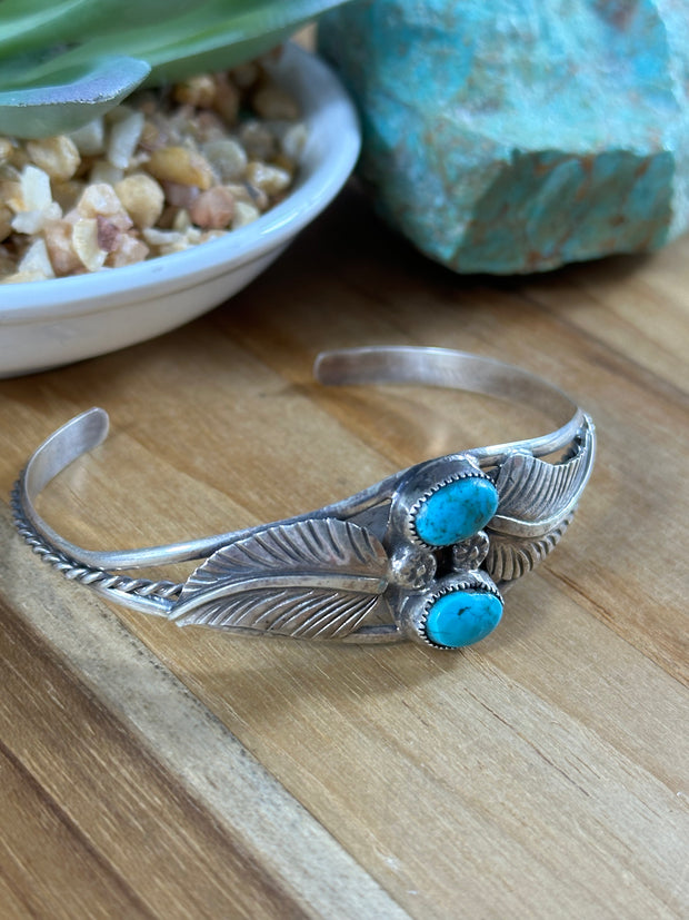 Kingman 2-Stone Leaf Cuffs