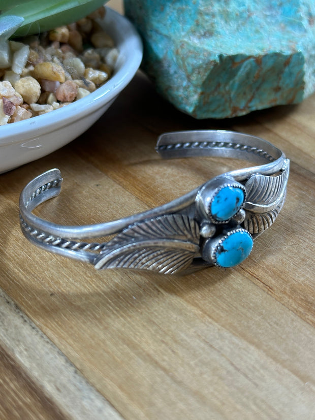 Kingman 2-Stone Leaf Cuffs
