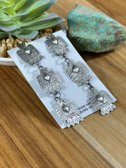 Three Silver Thunderbird Dangle Earrings