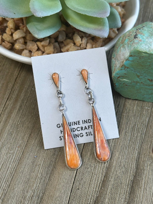 Orange Spiny Earrings