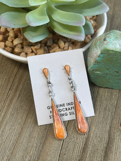 Orange Spiny Earrings