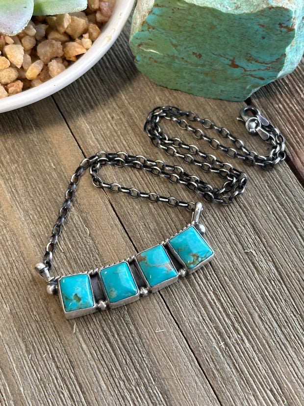 4 Stone Square Necklace