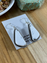 White Buffalo Triangle Dangle Earrings