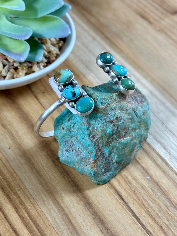 Half Cluster Turquoise Cuff