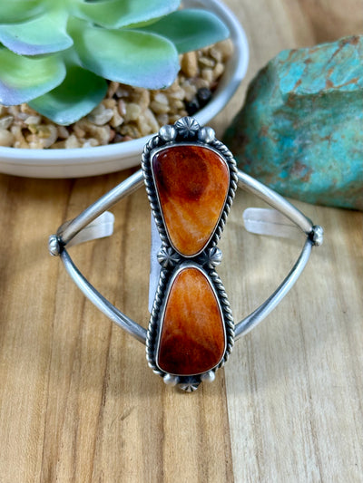 2 Stone Triangle Spiny Bracelet
