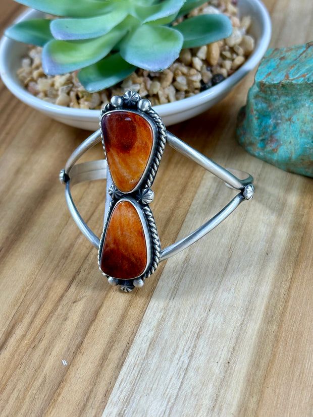 2 Stone Triangle Spiny Bracelet